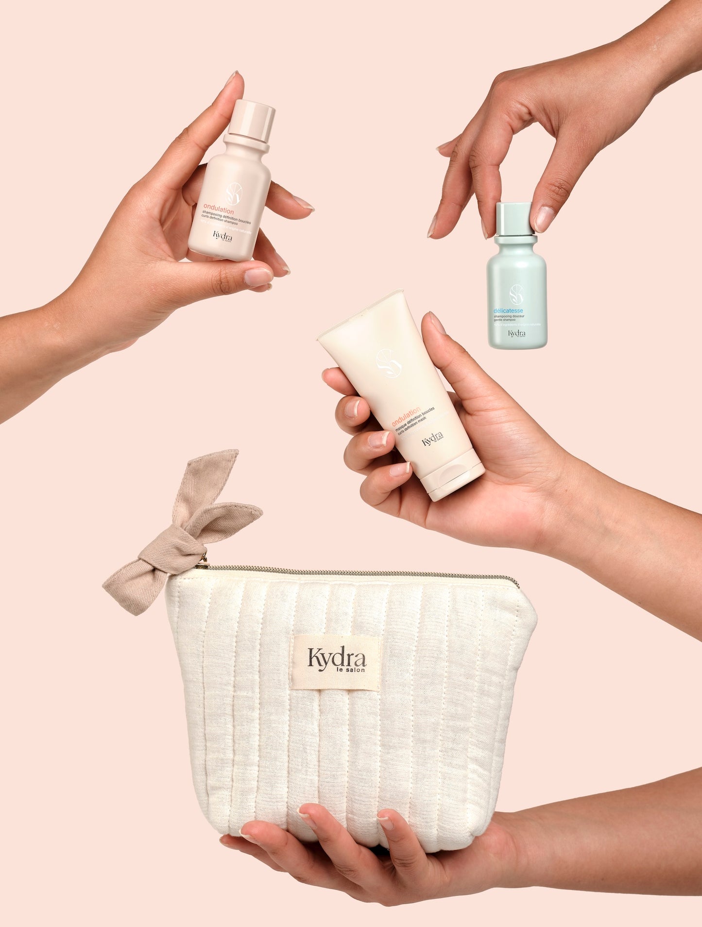 KYDRA kosmetyczka bawełniana z produktami travel size 3x50ml